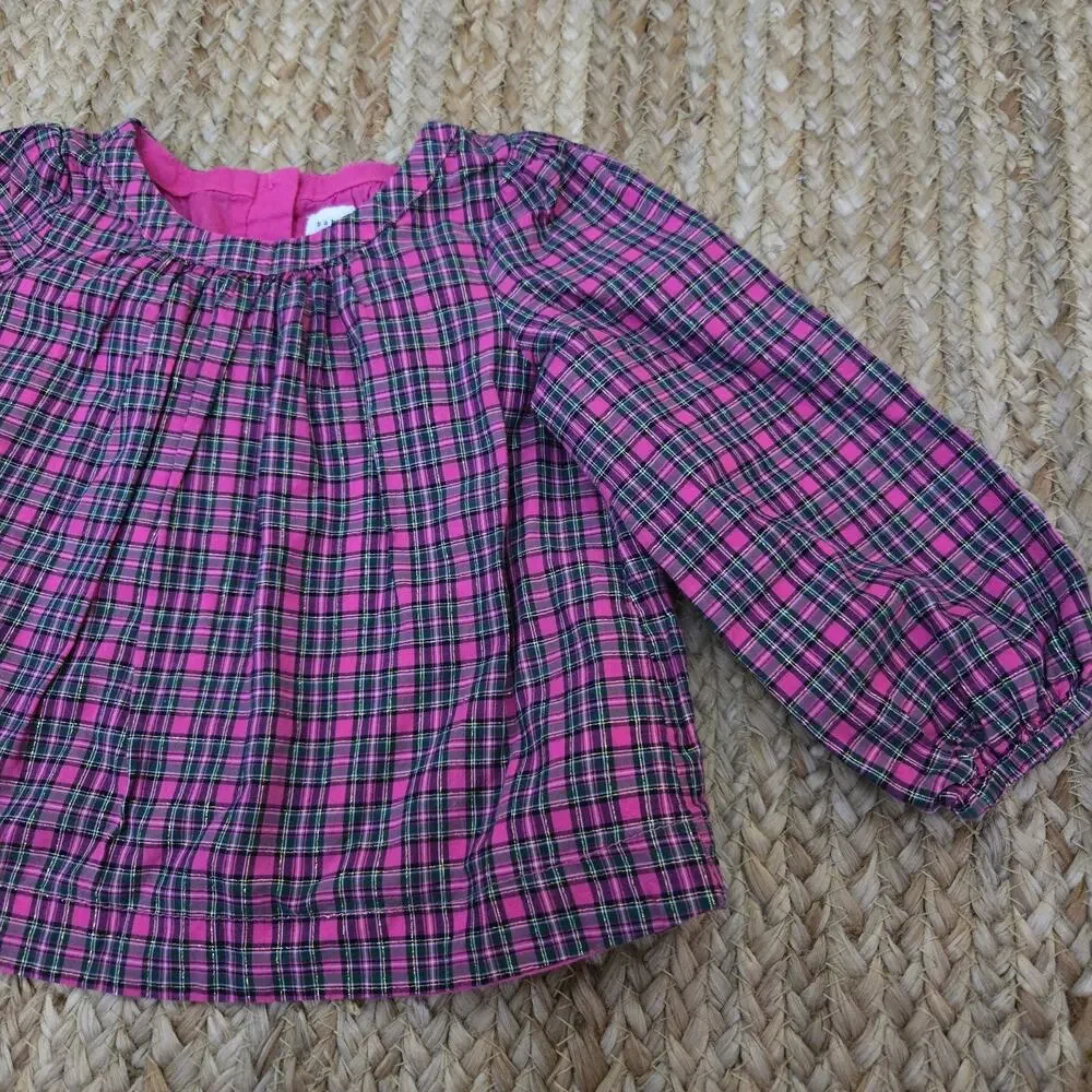 Baby Gap Girls Pink Striped Long‎ Sleeve Button down Top Size 12-18m